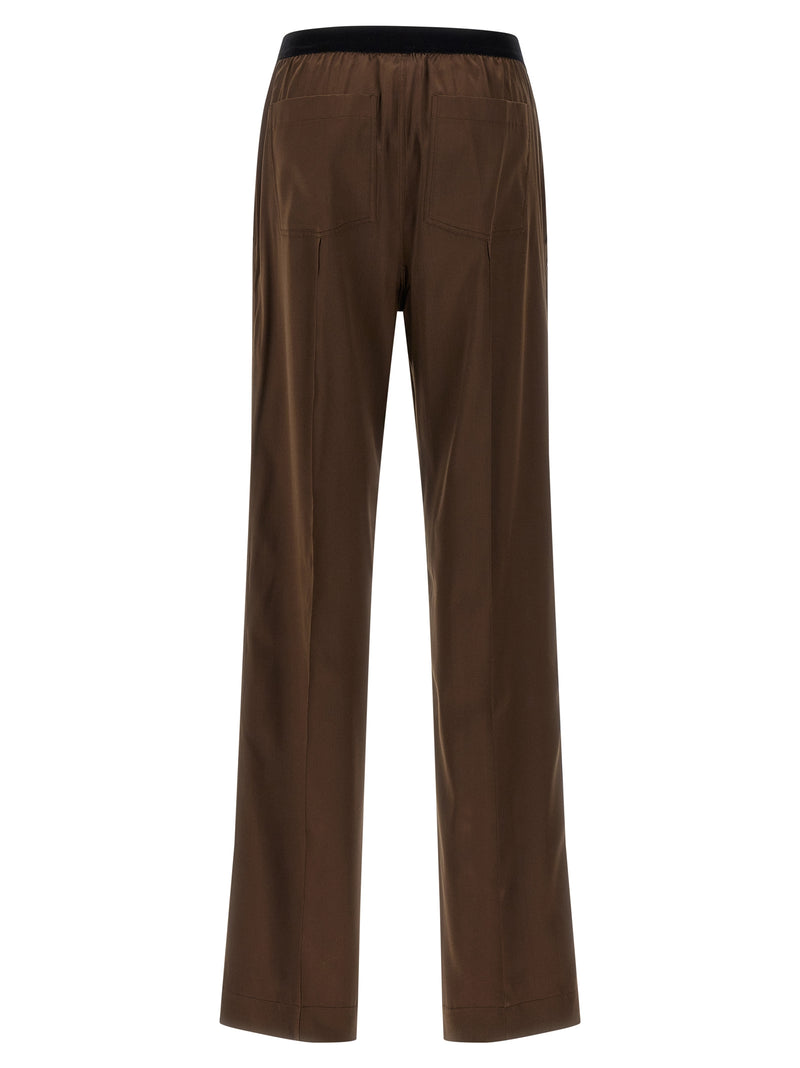 Tom Ford Brown Silk Casual Pants for Women