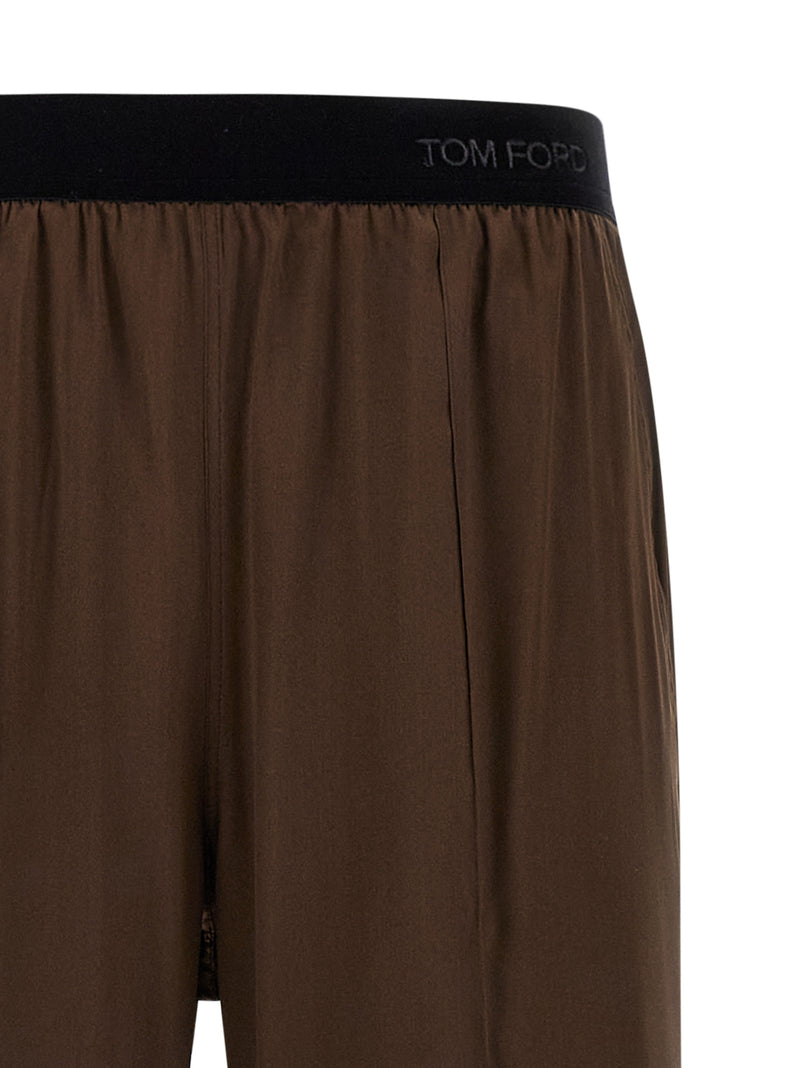 Tom Ford Brown Silk Casual Pants for Women