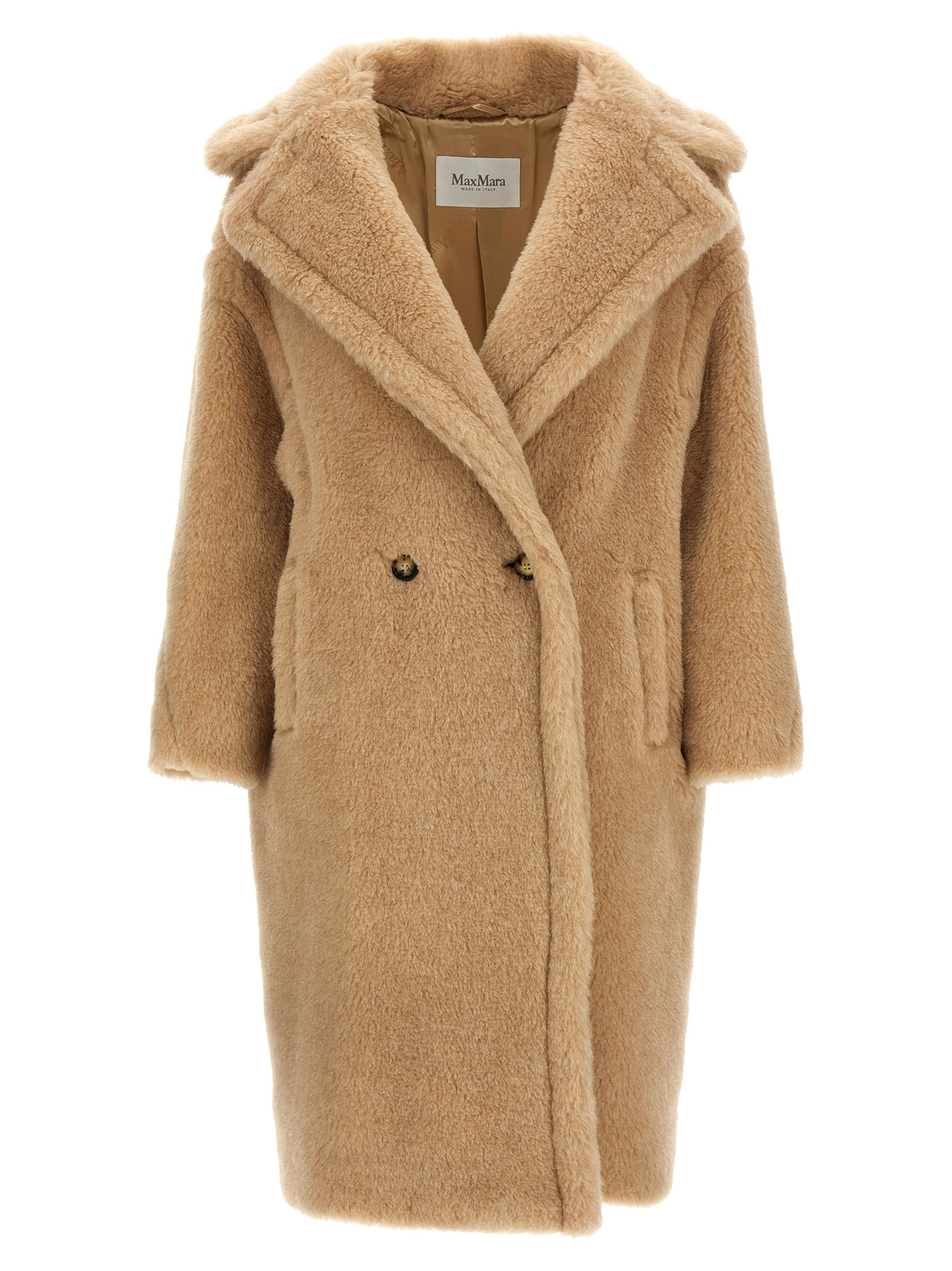 Max Mara Beige Alpaca Leather Coat