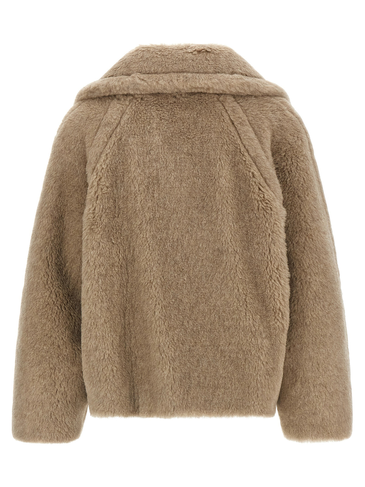 Manteau Max Mara en alpaga et cuir beige