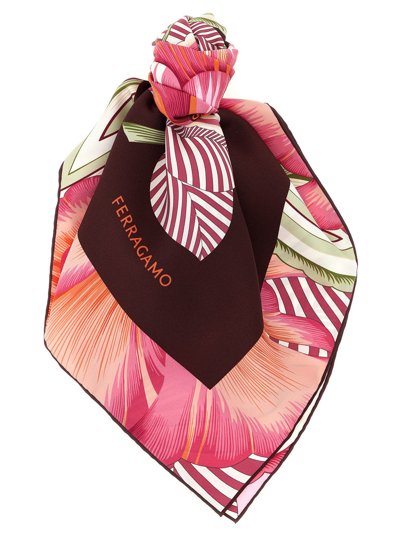 Écharpe en soie multicolore Ferragamo