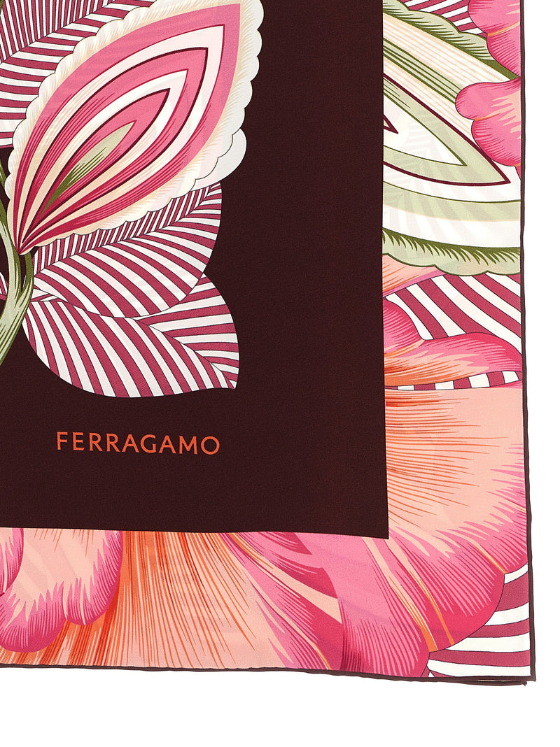 Écharpe en soie multicolore Ferragamo