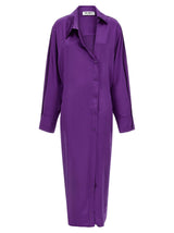 The Attico Purple Rayon Midi Dress - Elegant Chemisier Design