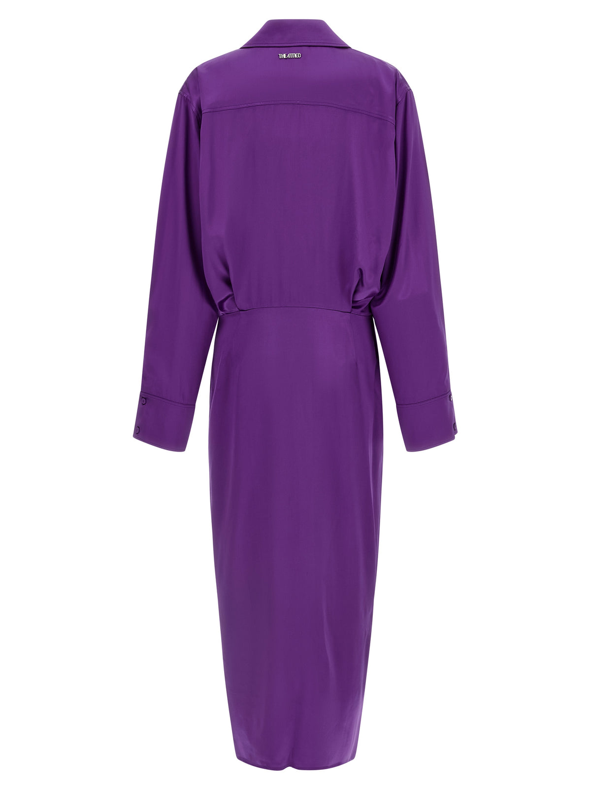 The Attico Purple Rayon Midi Dress - Elegant Chemisier Design
