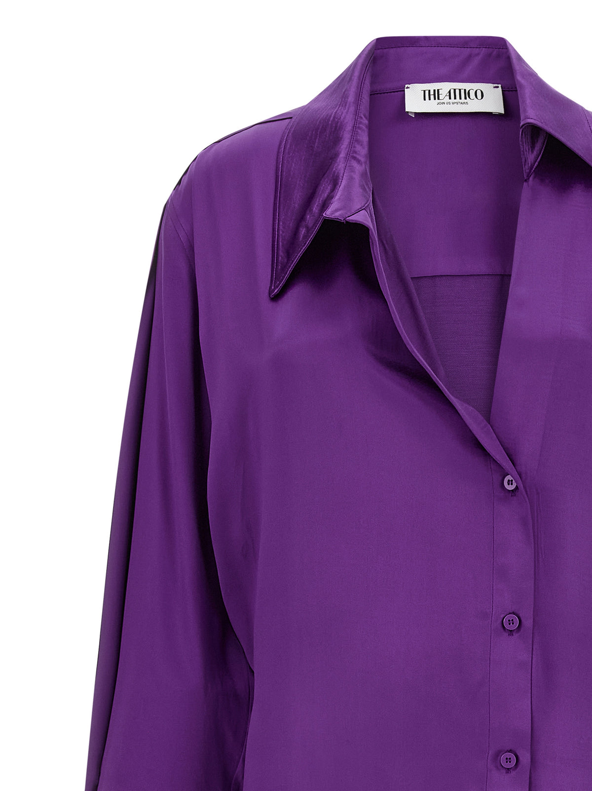 The Attico Purple Rayon Midi Dress - Elegant Chemisier Design