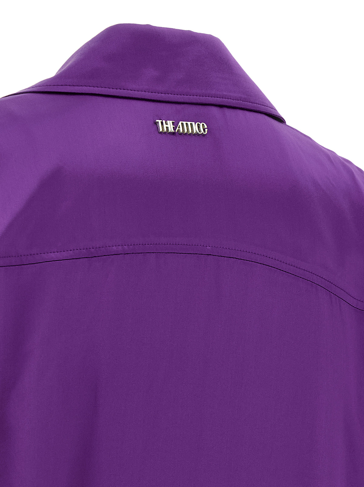 The Attico Purple Rayon Midi Dress - Elegant Chemisier Design