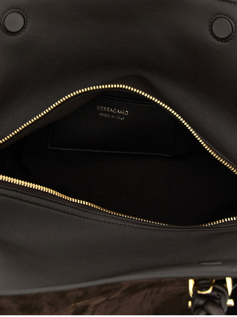 Ferragamo Brown Goatskin Handbag - Luxury Women's Handbag