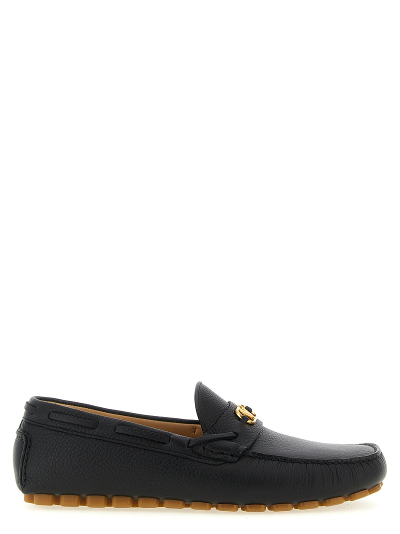 Valentino Garavani Black Calfskin Slip-On Loafers