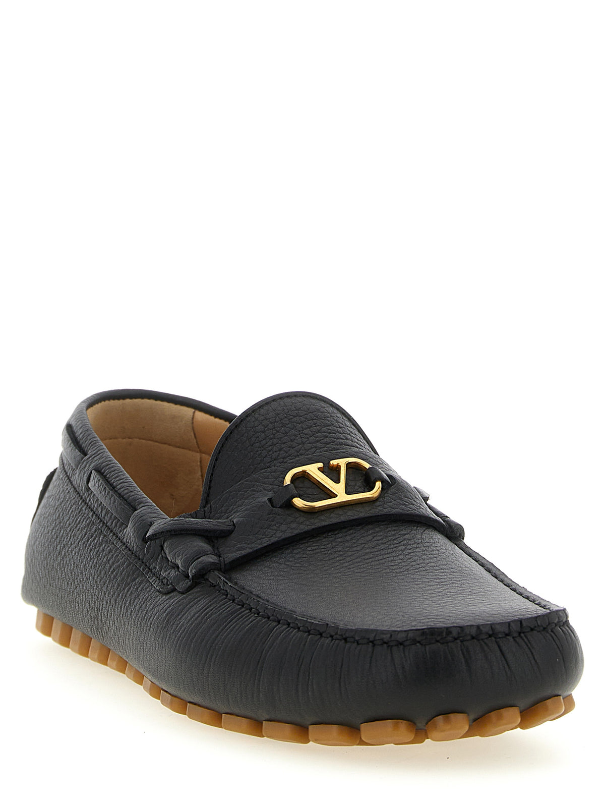 Valentino Garavani Black Calfskin Slip-On Loafers