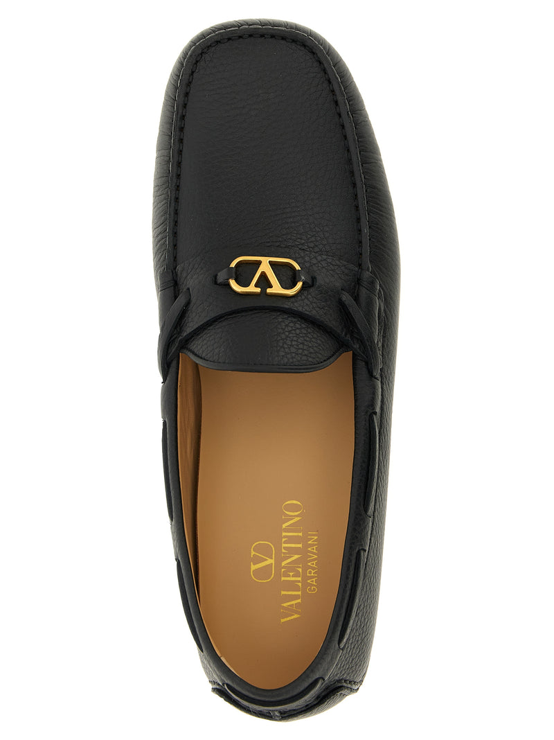 Valentino Garavani Black Calfskin Slip-On Loafers