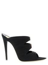 Sandales Saint Laurent noires en viscose à talon aiguille