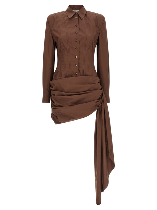 Robe Courte Giuseppe Di Morabito Marron en Coton