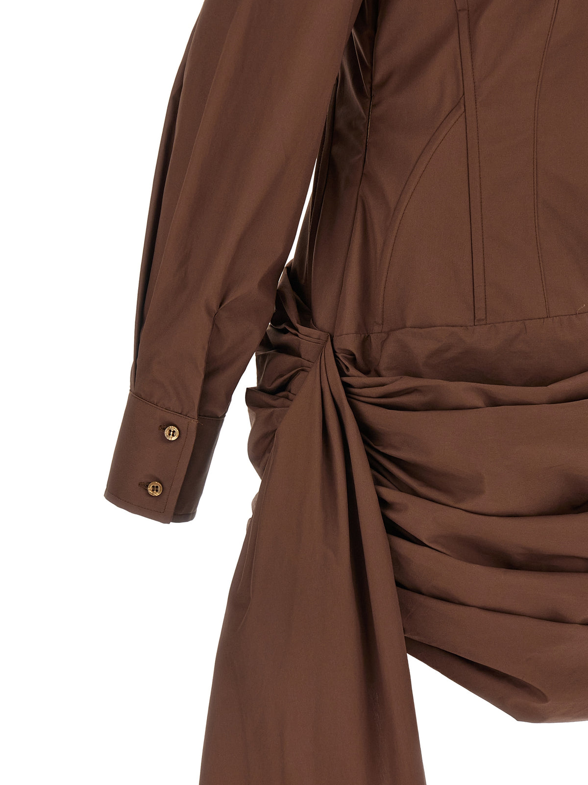 Giuseppe Di Morabito Brown Cotton Short Dress