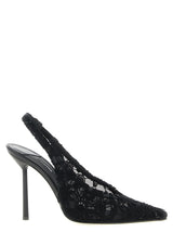 LE SILLA Chantilly Black Cotton High Heel Pumps