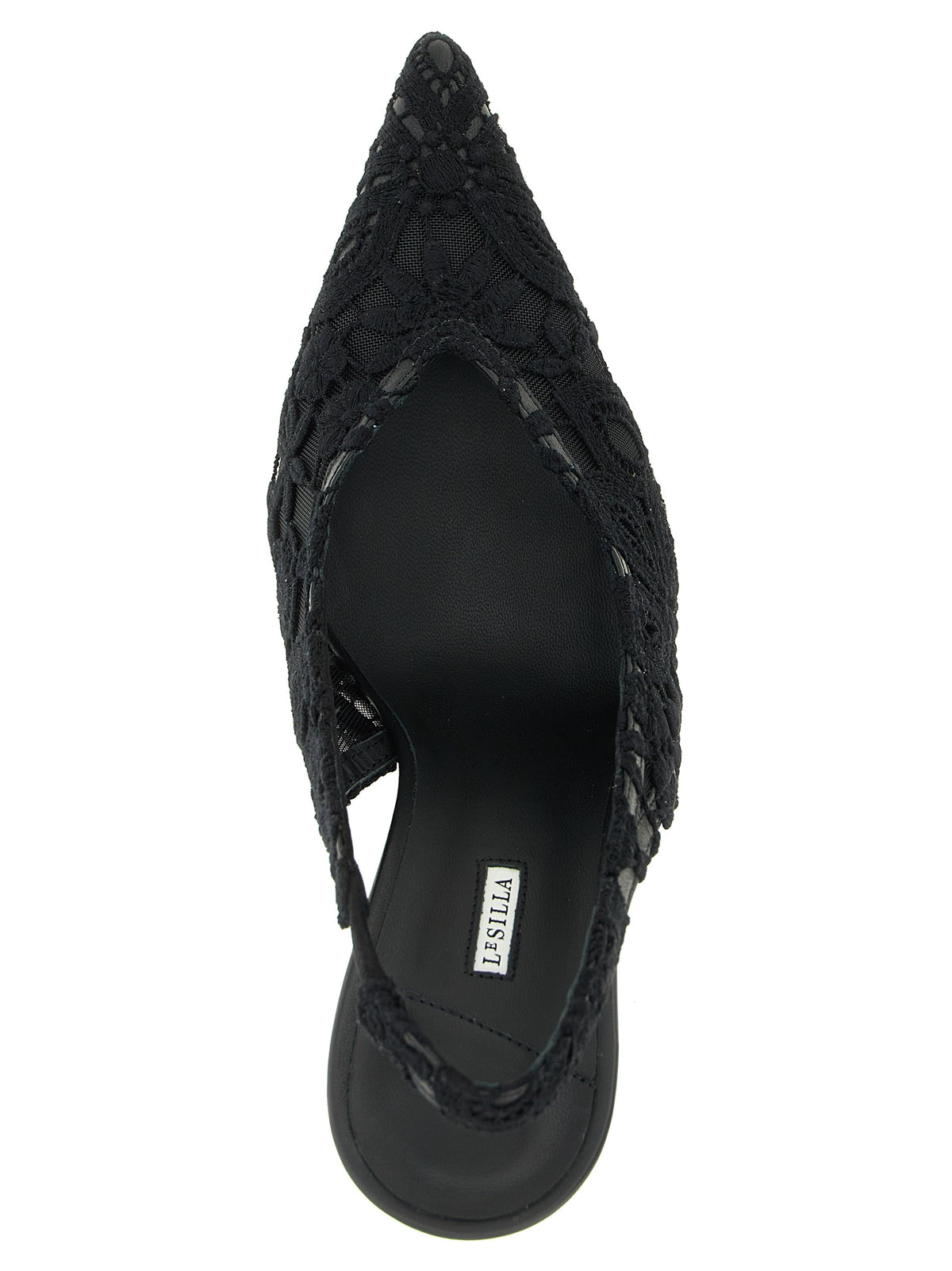LE SILLA Chantilly Black Cotton High Heel Pumps