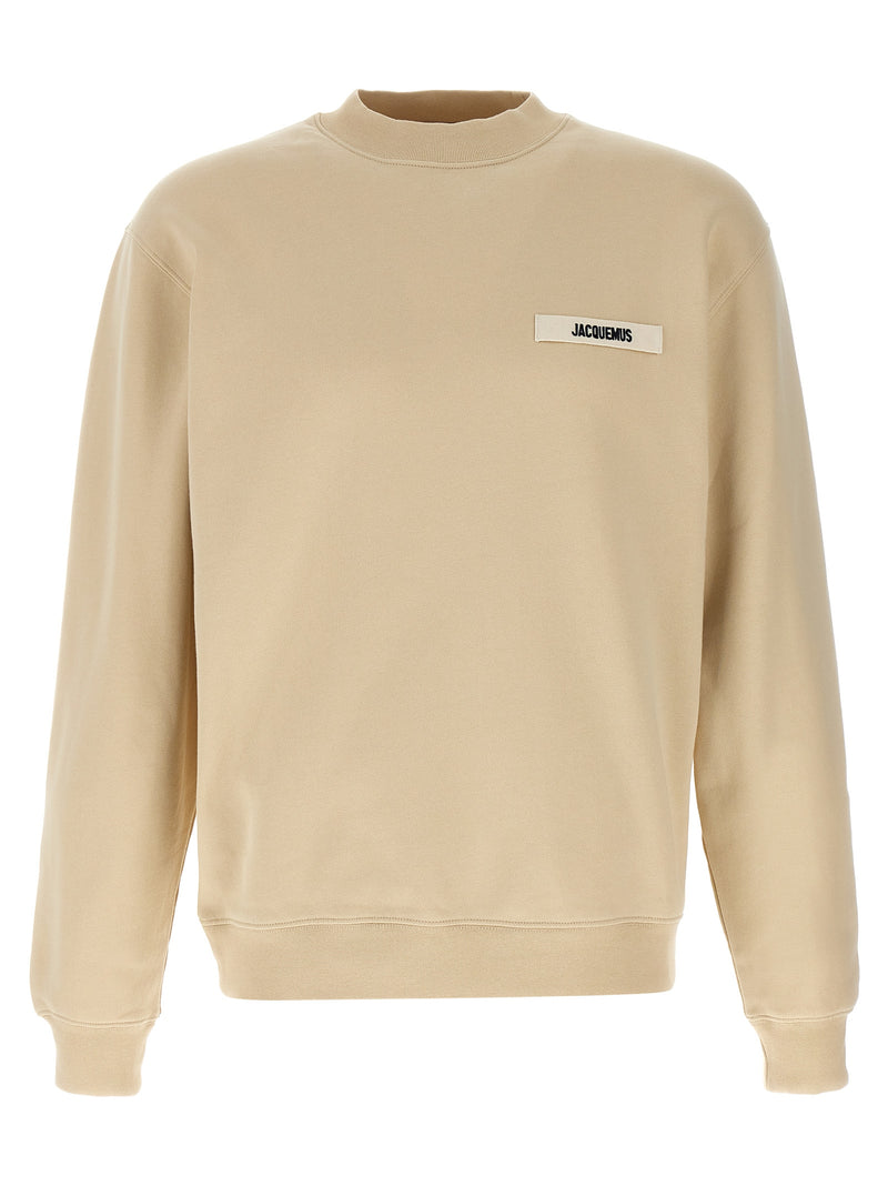 Sweat-shirt en coton beige Jacquemus