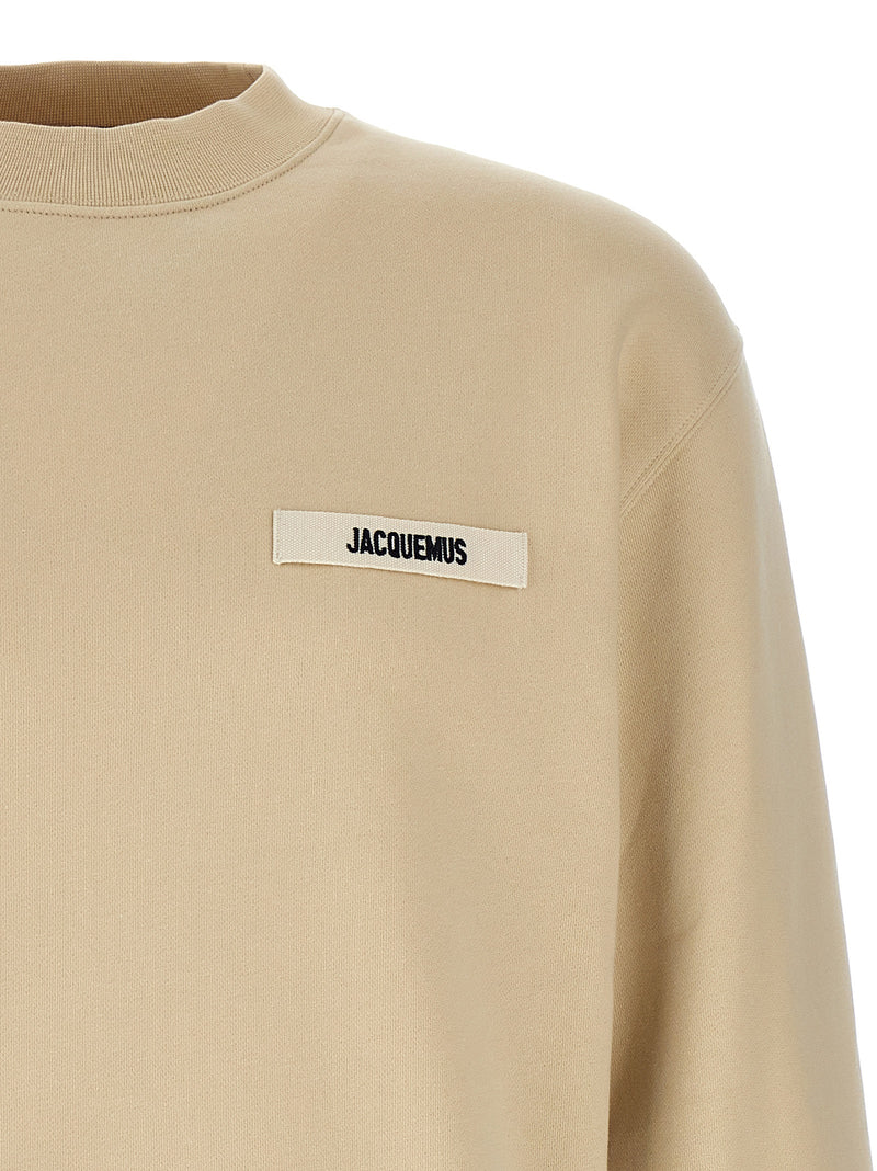 Sweat-shirt en coton beige Jacquemus