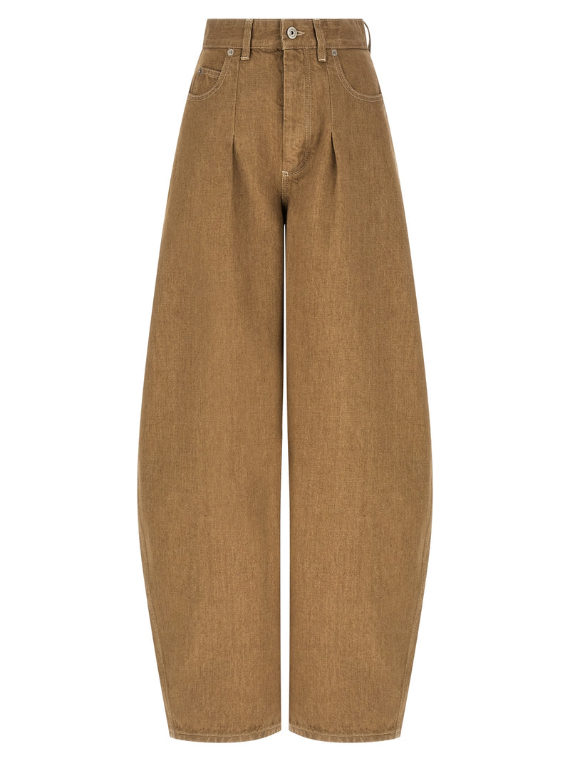 Jacquemus Le De-Nîmes Ovalo Beige Cotton Jeans