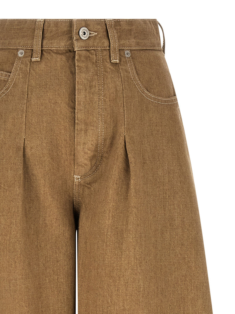 Jacquemus Le De-Nîmes Ovalo Beige Cotton Jeans