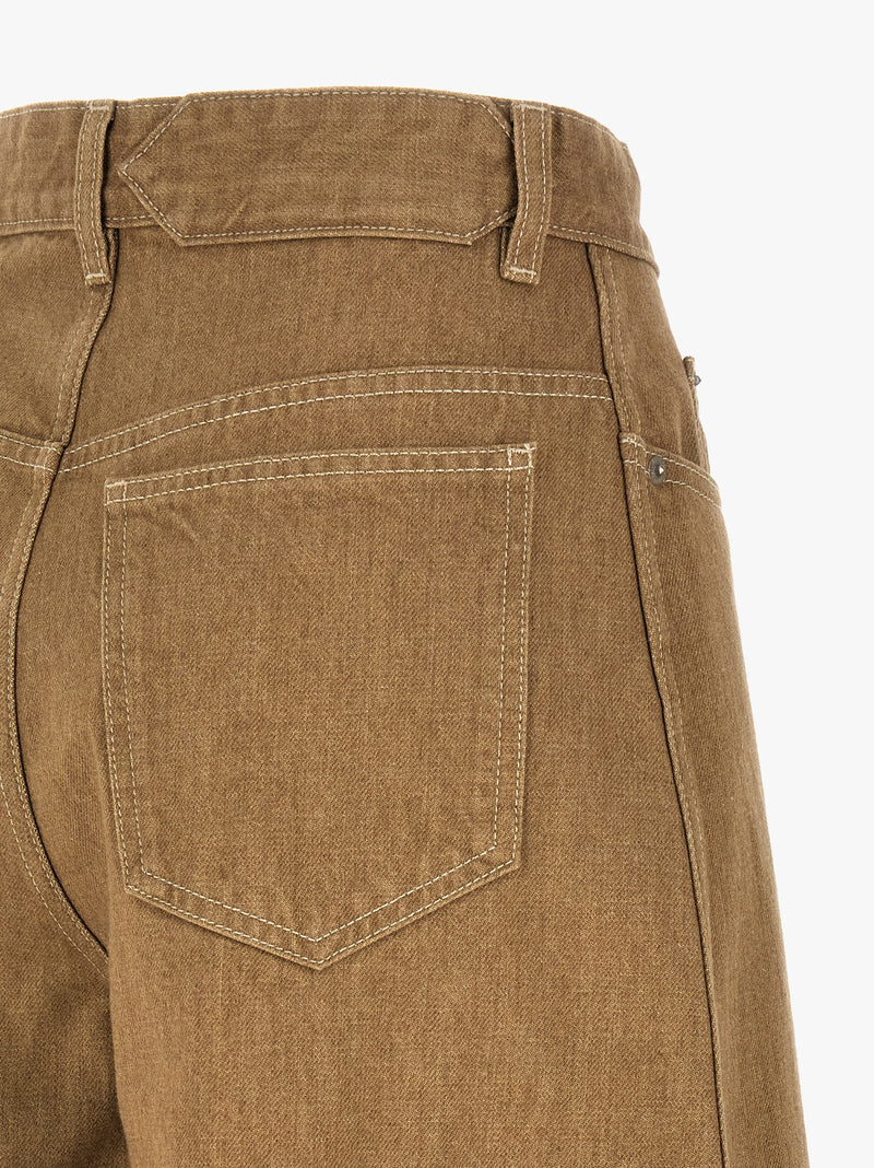 Jacquemus Le De-Nîmes Ovalo Beige Cotton Jeans