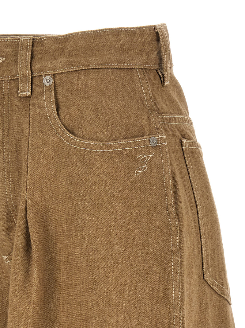 Jacquemus Le De-Nîmes Ovalo Beige Cotton Jeans