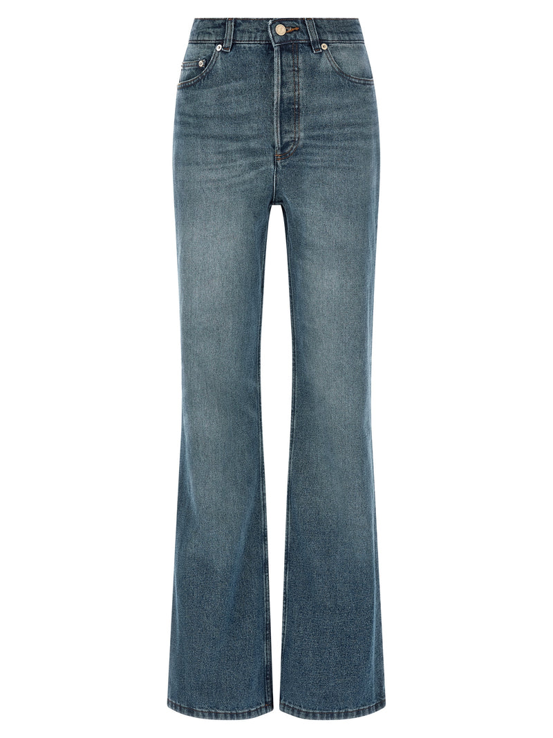A.P.C. Blue Cotton Flared Jeans - Romy Model
