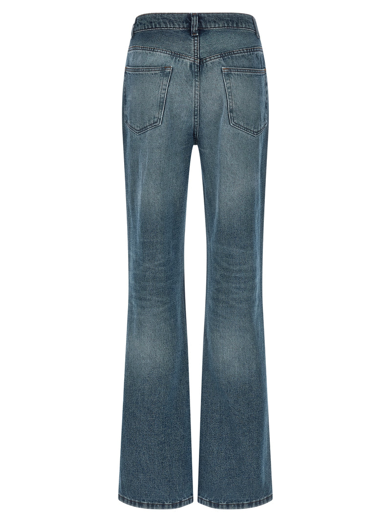 A.P.C. Blue Cotton Flared Jeans - Romy Model