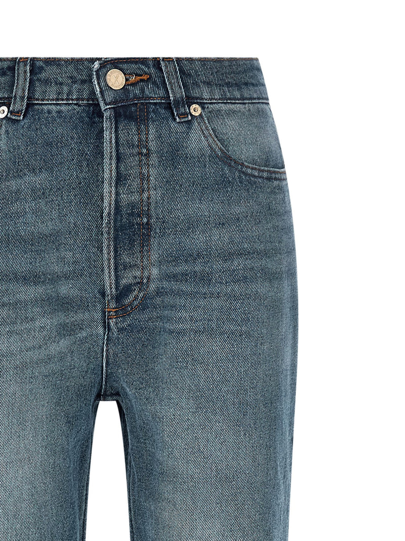A.P.C. Blue Cotton Flared Jeans - Romy Model