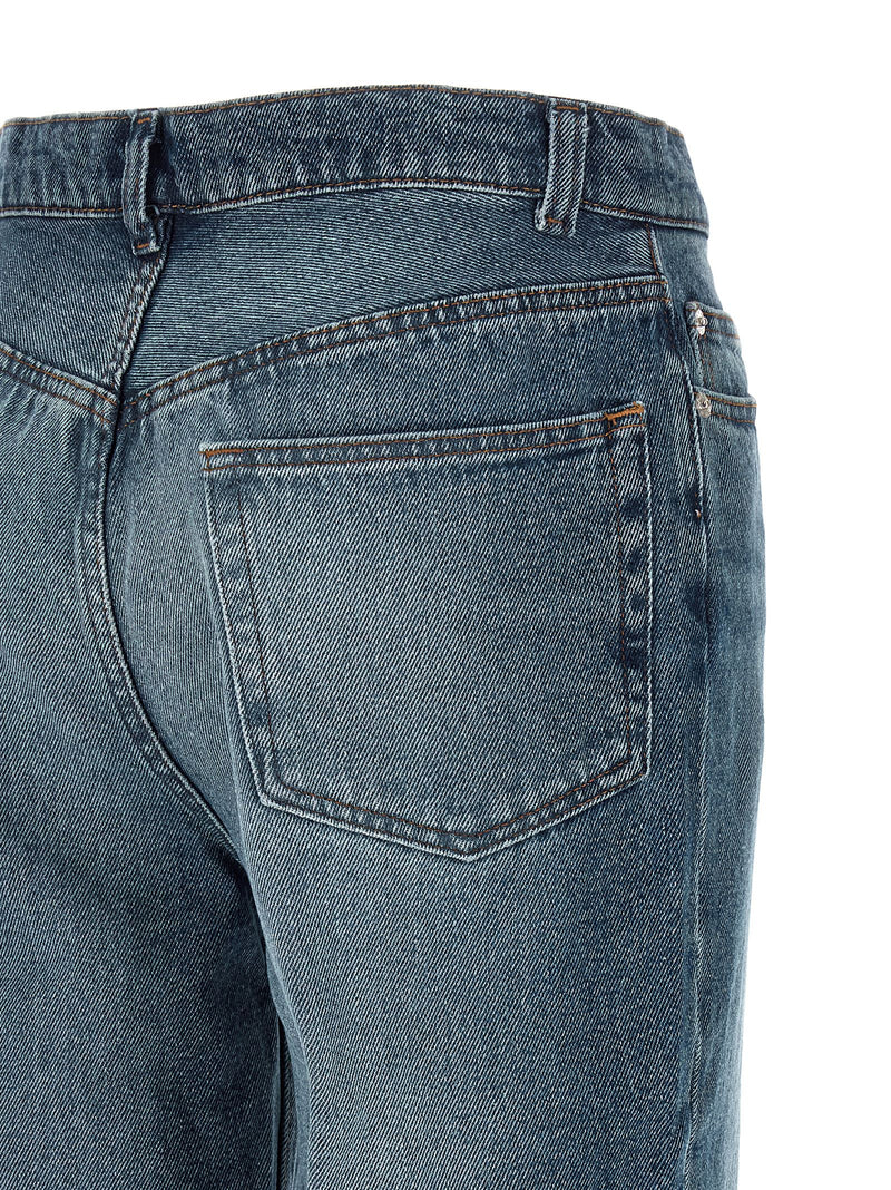 A.P.C. Blue Cotton Flared Jeans - Romy Model