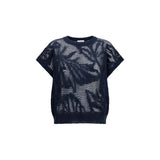 Brunello Cucinelli Blue Linen T-Shirt - Oversized Fit