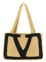 Sac cabas Valentino Garavani en viscose beige