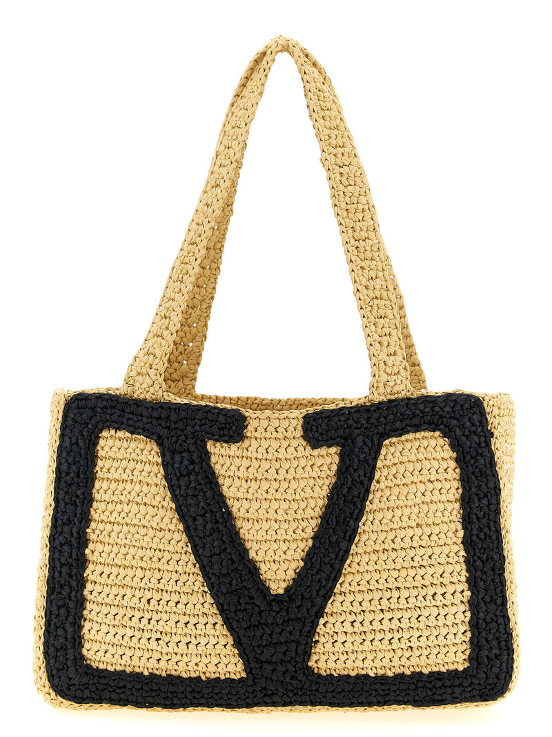 Sac cabas Valentino Garavani en viscose beige