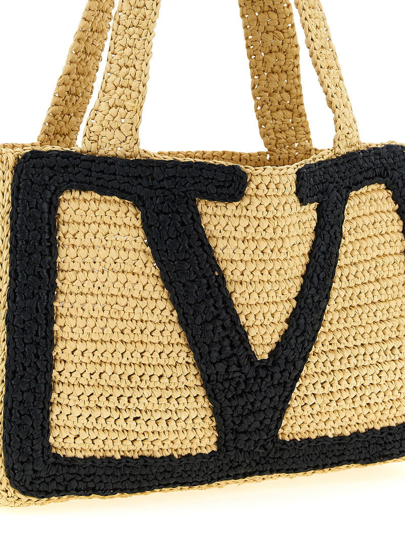 Sac cabas Valentino Garavani en viscose beige