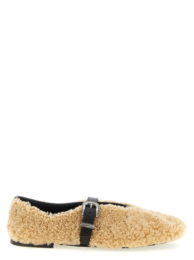 KATE CATE Ballerines en cuir de veau beige