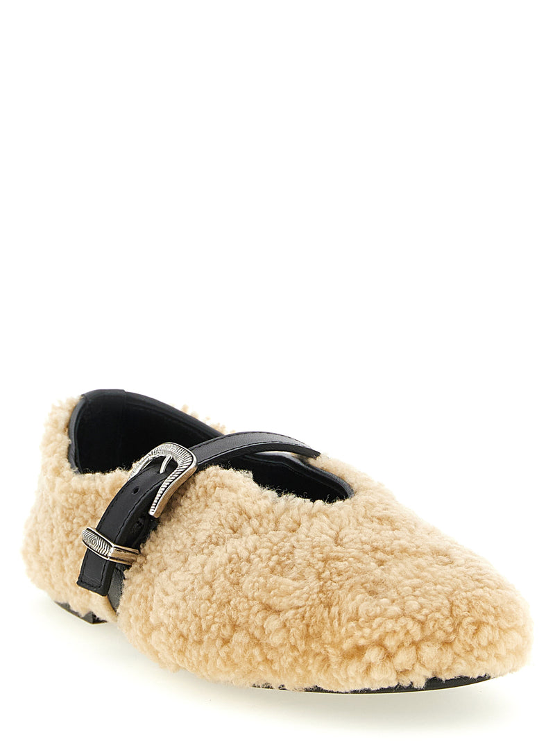 KATE CATE Ballerines en cuir de veau beige