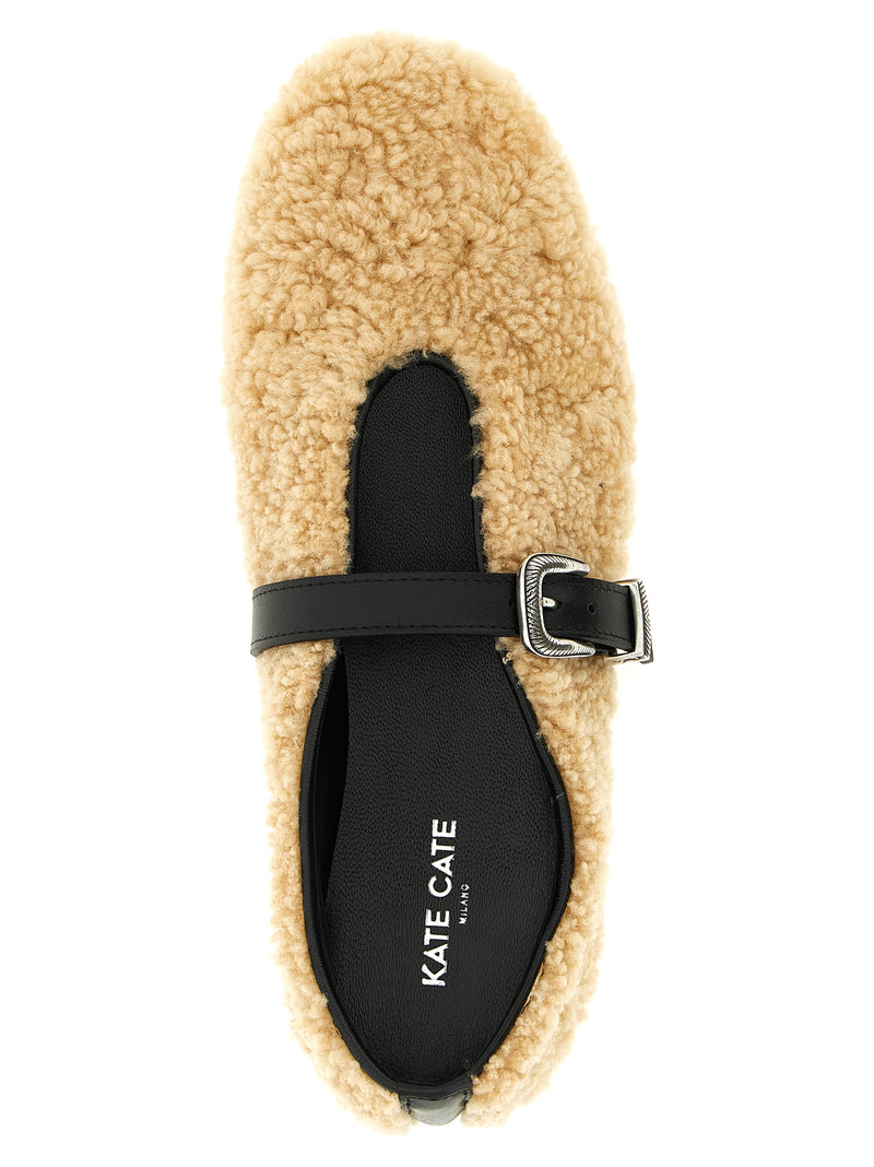 KATE CATE Ballerines en cuir de veau beige