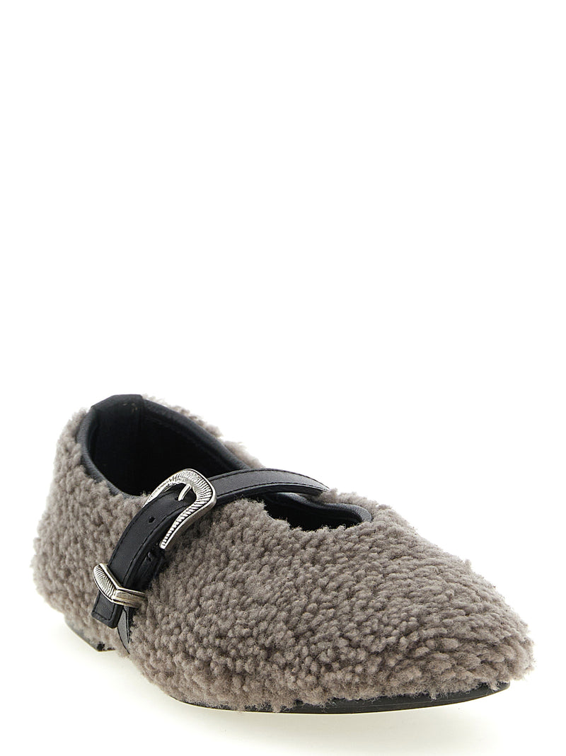 KATE CATE Ballerines en cuir de veau gris