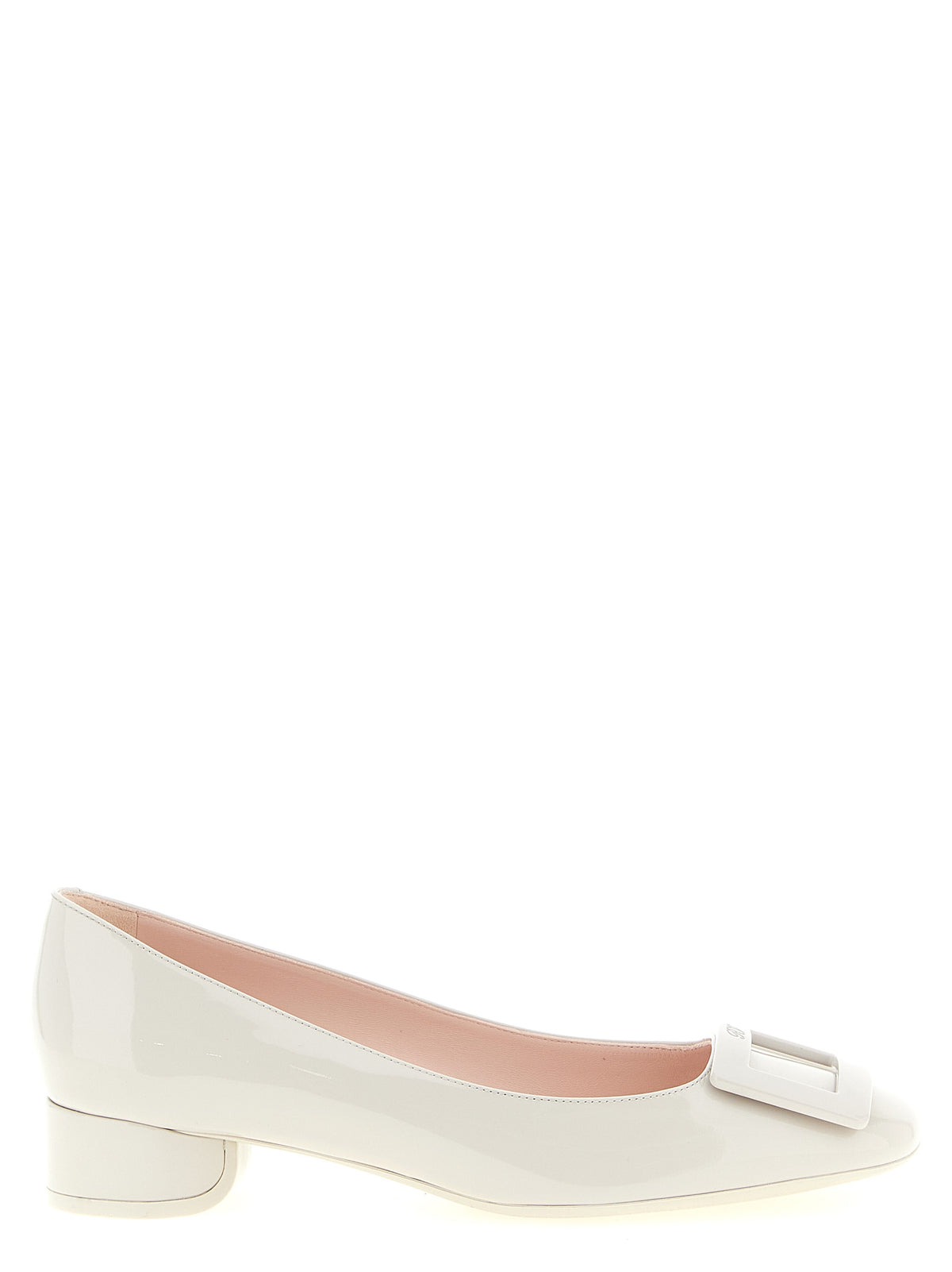 Roger Vivier Gray Calfskin Mid Heel Pumps