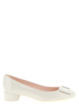 Roger Vivier Gray Calfskin Mid Heel Pumps