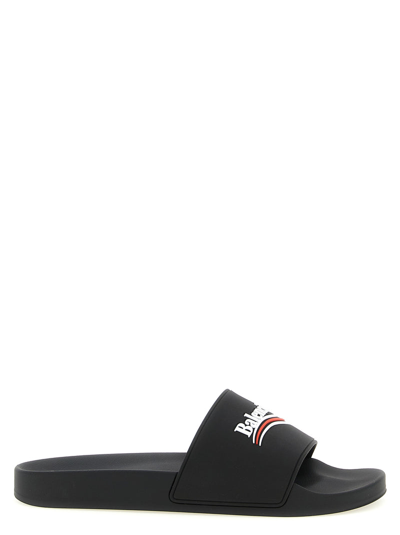 Balenciaga Black Plastic Slides - Pool Collection