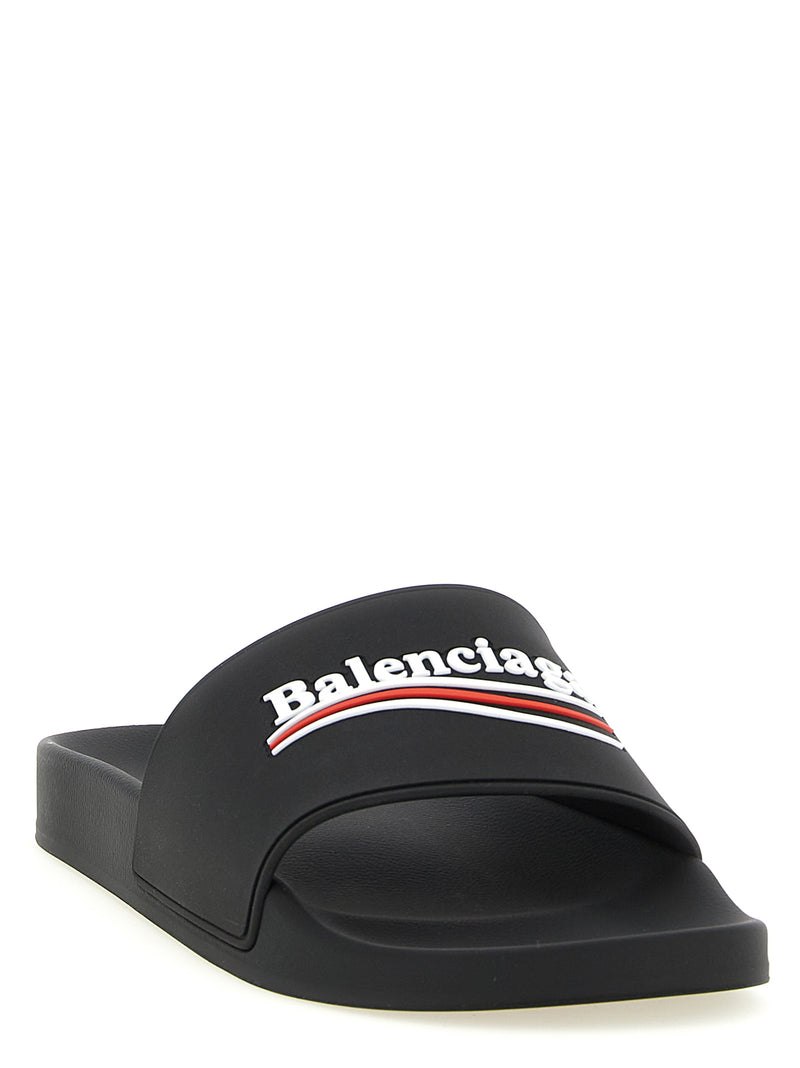 Balenciaga Black Plastic Slides - Pool Collection