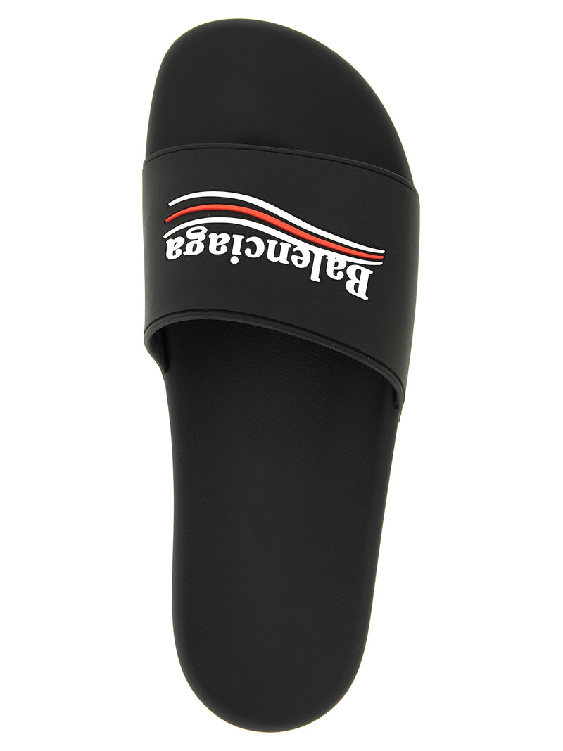 Balenciaga Black Plastic Slides - Pool Collection