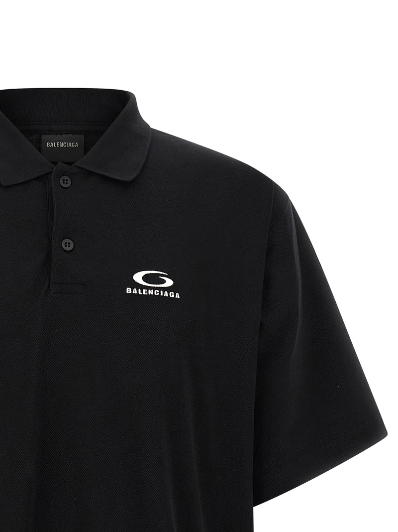 Balenciaga Black Cotton Piqué Polo Shirt - Stylish & Sophisticated