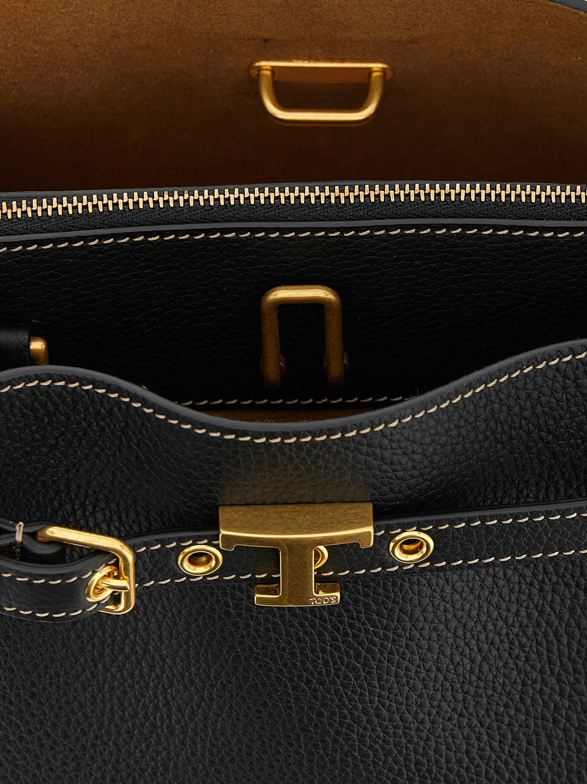 Sac à main Tod's en cuir de veau noir