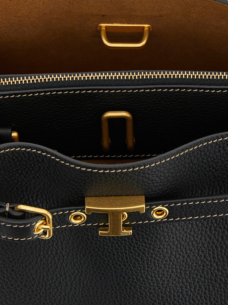 Sac à main Tod's en cuir de veau noir