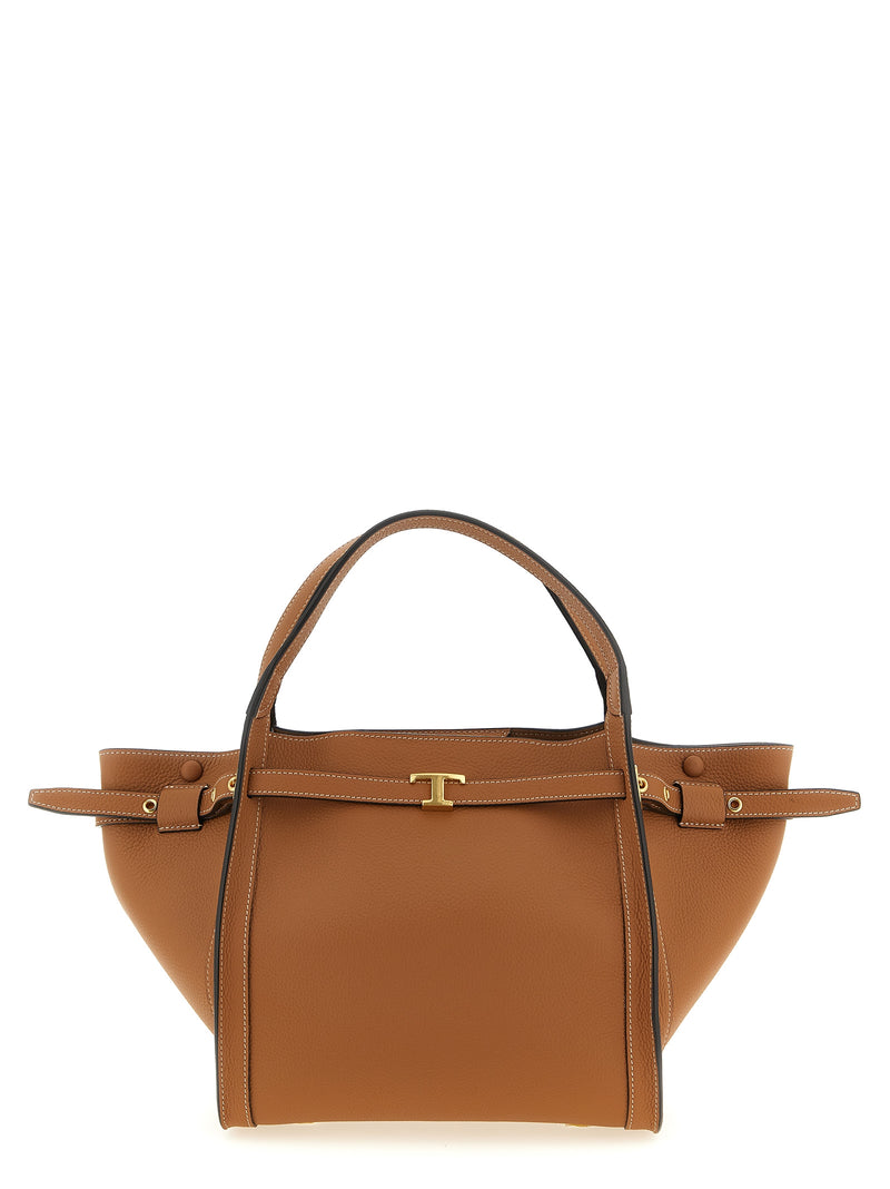 Tod's Brown Calfskin Small ‘Tim’ Tote Bag for Women