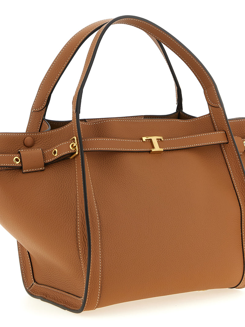 Tod's Brown Calfskin Small ‘Tim’ Tote Bag for Women