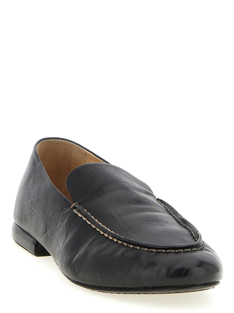 Marsell Black Calfskin Slip-On Loafers - Mandolo Model