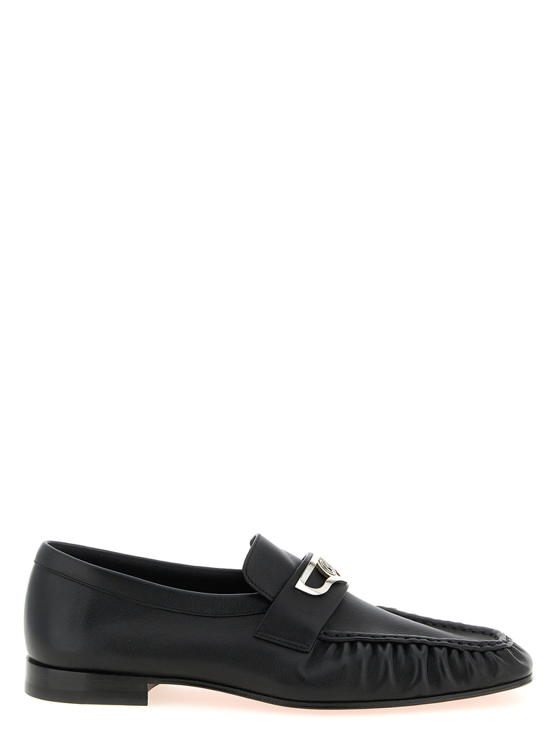 Christian Louboutin Mocallista Black Calfskin Slip-On Loafers