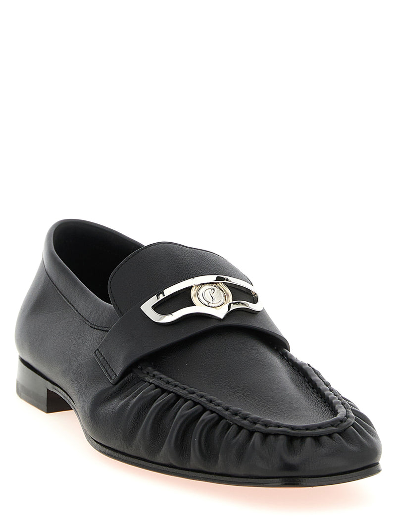 Christian Louboutin Mocallista Black Calfskin Slip-On Loafers